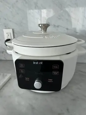 Domc6000 Instant Pot Precision 6 Quart Cast Iron Dutch Oven Slow Cooker White