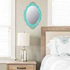 Ip-duo60red Instant Pot Vintage Mirror Small Wall Hanging 14.5 X 10 Inchs Oval Blue #3