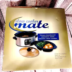 3102080 Intertek Slow Cooker Mate Three-chambered Stainless Steel Electric 6 Quart Capacity Cook #2