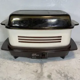 784-4050 J C Penny Vtg Jc Like West Bend 4-quart Slow Cooker Amber Glass Lid Tested Works