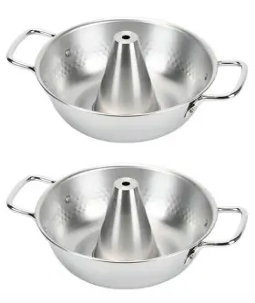 Japanbargain 810047936640 Authentic Japanese Shabu Hot Pot Stainless Steel With Chimney Tradi