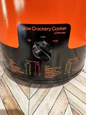 4510 Jcpenny Vintage Slow Crockery Cooker Orange With Lid 3.5 Quart Crockpot Tested #2