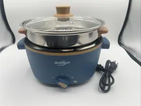 Y418 Jinsilyn 2.8l Hot Pot Electric With Steamer Portable Double Broiler Blue