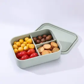 Jl-lb830 Jovilife Silicone Lunch Box Container 28 Oz Bento With 3 Compartments Sage