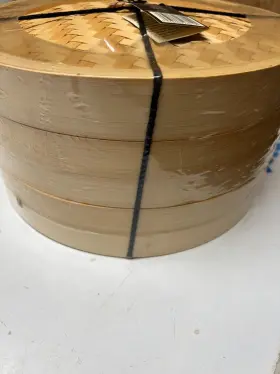 Joyce Chen 048002260121 2-tier Bamboo Steamer Baskets 12-inch New With Tags