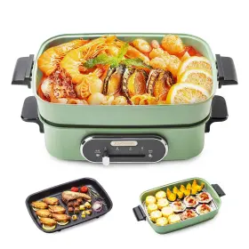 Jd-hg9088g Joydeem 3-in-1 Electric Hot Pot Multi-use Shabu With Grill Pan And Steamer
