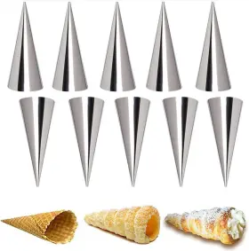 52uscroissantmold-01 Joyeee 10 Pieces Pastry Cream Horn Molds Stainless Steel #80 10pcs Large Cone