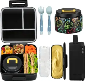 Jxxm 671716727057 Bento Lunch Box For Kids With 8oz Soup A-black Game Console