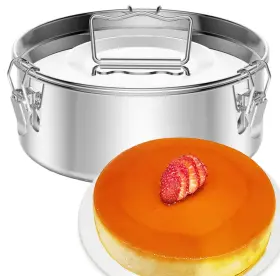 Sfm48518 Kdlcy Flanera Stainless Steel Flan Mold 85 Oz 8.7 Inch X 3.3 Fl. Silver
