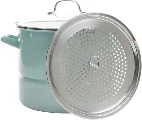 126394 Kenmore Broadway 16-quart Stock Pot With Steamer 16 Quarts Glacier Blue