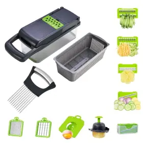 Mr-8t9m-qp51 Kerroedion Vegetable Chopper 7-in-1 Multifunctional 12.72 Inch L X 4.5 W H Gray