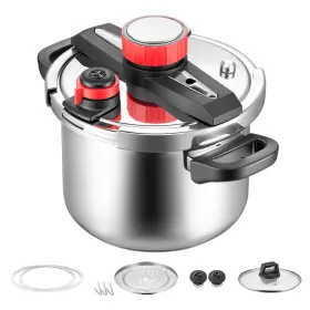 Kffkff 22cm/6l Pressure Cooker 6.3 Quart Stainless Steel Adjustable Settings