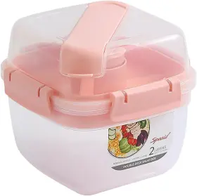Ab142 Kigi 54oz Salad Bowls Lunch Containers With 3 Removable Compartments And Pink