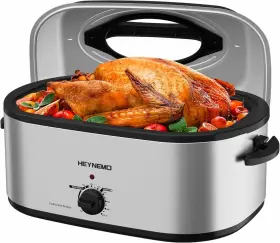 Kiss The Water 445024231253 28 Quart Electric Roaster Oven With Visible And Self-basting Lid Large Turkey R