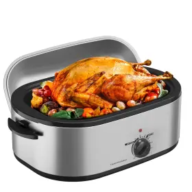 Kiss The Water 732262738239 18 Quart Roaster Oven With Self-basting Lid Turkey Defrost