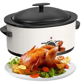 Kiss The Water 789889886904 8 Quart Roaster Oven With Self-basting Lid Turkey Roasting Pan Removabl Kiss The Water 789889886904 8 Quart Roaster Oven With Self-basting Lid Turkey Roasting Pan Removabl