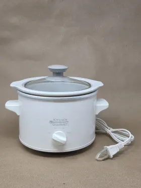 802907 Kitchen Gourmet 1.5 Quart Slow Cooker Crock Pot With Operating Instructions