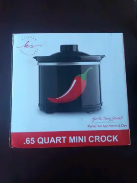 Sc-065f Kitchen Selectives .65 Quart Capacity Mini Black Chili Crock Pot New