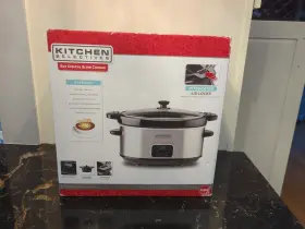 Sc-804ss Kitchen Selectives Large 8-quart Programmable Slow Cooker With Auto Warm Setting Black Stainless