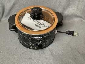 11560a Kitchen Smith Brand New Black With Marble Pattern Kitchensmith 1.5 Quart Slow Cooker