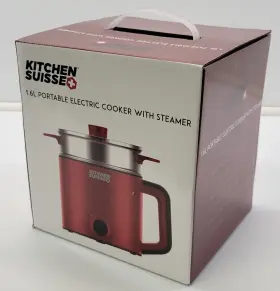 Kitchen Suisse 810124654184 D Portable Electric Cooker With Steamer 1.6l