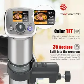 Ipx7 Kitchenboss 740283995197 Sous Vide Cooker Machine Ultra-quiet Built-in Lcd Recipes W #2