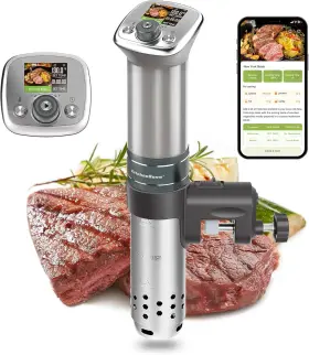 G320px Kitchenboss Wifi Sous Vide Cooker Ultra-quiet Machine Built-in Tft Silver