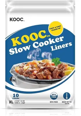 Kooc 445020187141 Slow Cooker Liners 14 Inch X22 10 Count Extra Large Size Disposable Pot