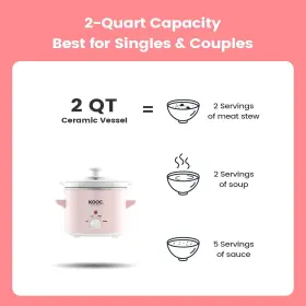Kooc 782932825714 Small Slow Cooker 2-quart Free Liners Included For Easy Clean-up Upgraded Cer #3 Kooc 782932825714 Small Slow Cooker 2-quart Free Liners Included For Easy Clean-up Upgraded Cer #3