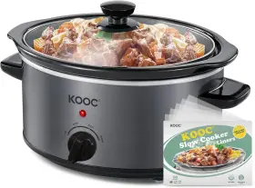 Tencere1 Kooc Basik 4 Quart Slow Cooker Free Liners Included For Easy Grey Tencere1 Kooc Basik 4 Quart Slow Cooker Free Liners Included For Easy Grey