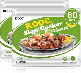 Kscl-l60-c Kooc Slow Cooker Liners 13x21 Inch 60 Count Large L Fits 3-8.5qt