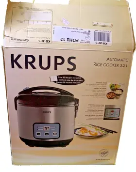 Fdh212 Krups New Slow Cooking 20-cup Rice Cooker 3.2 L Open Box