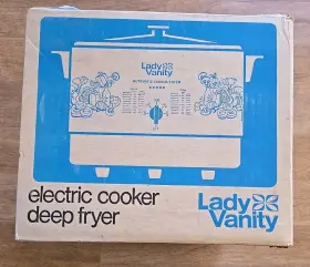 Cf-18 Lady Vanity Vintage Retro Electric Cooker Deep Fryer Harvest Gold Nib