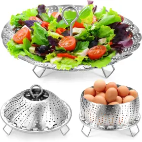 Laihifa Bs01 Steamer Basket Premium Stainless Steel Vegetable For Silver