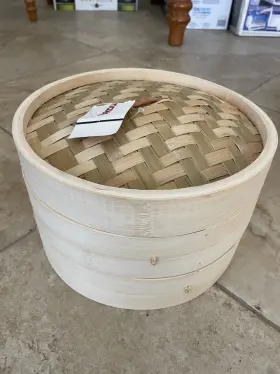Fs12 Laketian 2 Tier Bamboo Steamer Basket 10-inch Wide Dumpling Bun New