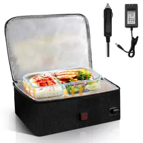 Langtaojin 713837159710 Portable Oven 12v/24v/110v 3-in-1 Car Food Warmer Electric With Plug Black