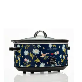 93986326 Laura Ashley 6.5l Slow Cooker Navy Ceramic And Stainless Steel 3 Settings