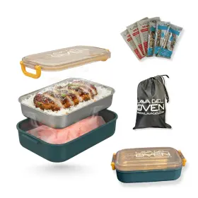 300615 Lava Gel Oven Flameless Self-heating Lunch Box And Portable Food Warmer Black