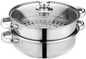 Lcilent 795973760425 Steamer Pot For Cooking 11 Inch Silver