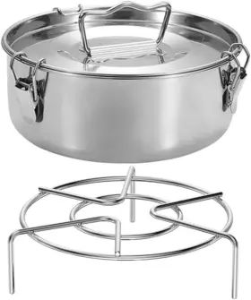 Gxb368 Lcpud Flan Mold Stainless Steel Pan With Lid 62 7.5 Silver