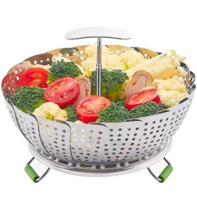 Lhs 631060995724 Steamer Basket Stainless Steel Vegetable 7.5 Inch To 11.4