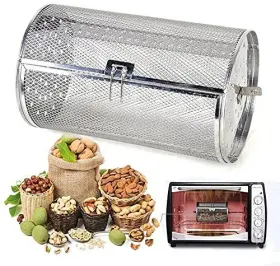 Linalife 782125275616 Rotisserie Grill Roaster Drum Stainless Steel Oven Basket Bbq Cage Coffee Bean