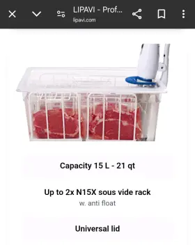 Nxc15-unir Lipavi Ncx15-unir Sous Vide System Model - With C15 Container N15x Rack And Lid
