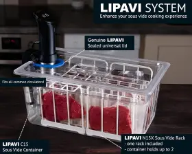 Nxc15-unir Lipavi Sous Vide System Model - With C15 Container N15x Rack And An #3 Nxc15-unir Lipavi Sous Vide System Model - With C15 Container N15x Rack And An #3
