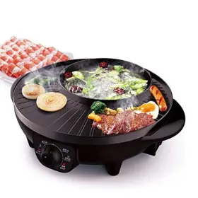 Liven 791281864251 Bbq Electric Grill With Shabu Hot Pot Perfect For 1 To 4 Person