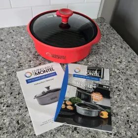 Mwmg02-gry Living Well With Montel Microwave Grill Cooker Red