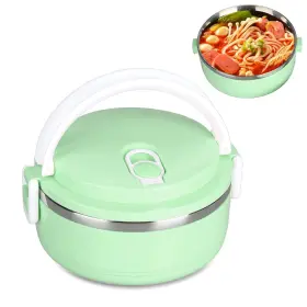 Lizealuckyxb9g2whg6k-12 Lizealucky Thermal Lunch Box - Stackable Insulated Hot Single Layer Green