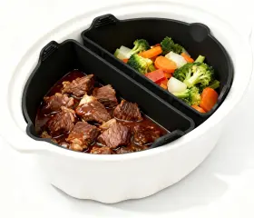 Loodkyoo 785856709009 Silicone Slow Cooker Divider Insert For 6-8 Quart Oval Crock Pot Reusable Heat