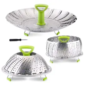 Ltwqling 783907624806 Vegetable Steamer Basket Stainless Zg -small Silver Inch Or Steel