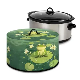 Luarisgur-cza65 Luarisgur Green Dust Covers For Kitchen Appliances Frog Lotus Leaf Crock Pot Cover Slow